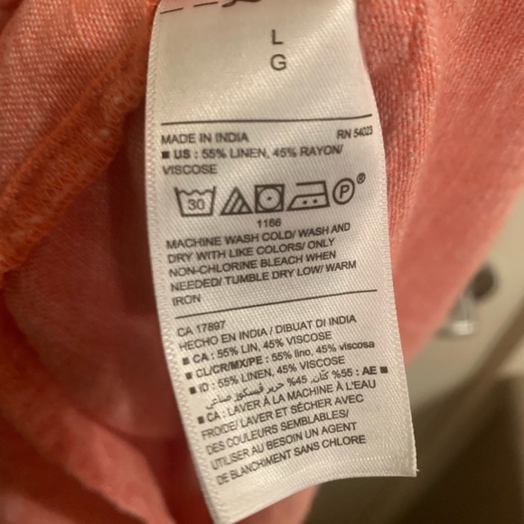 Coral linen blend dress - Picture 4 of 4